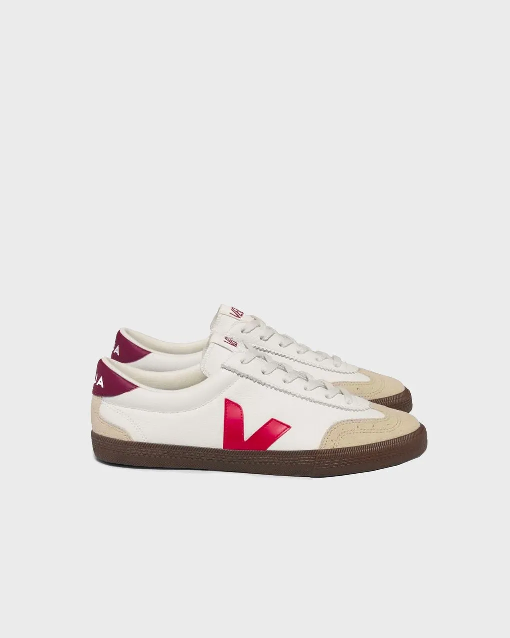 VEJA   Sneakers Volley Suede Leather Trimmed White/red 